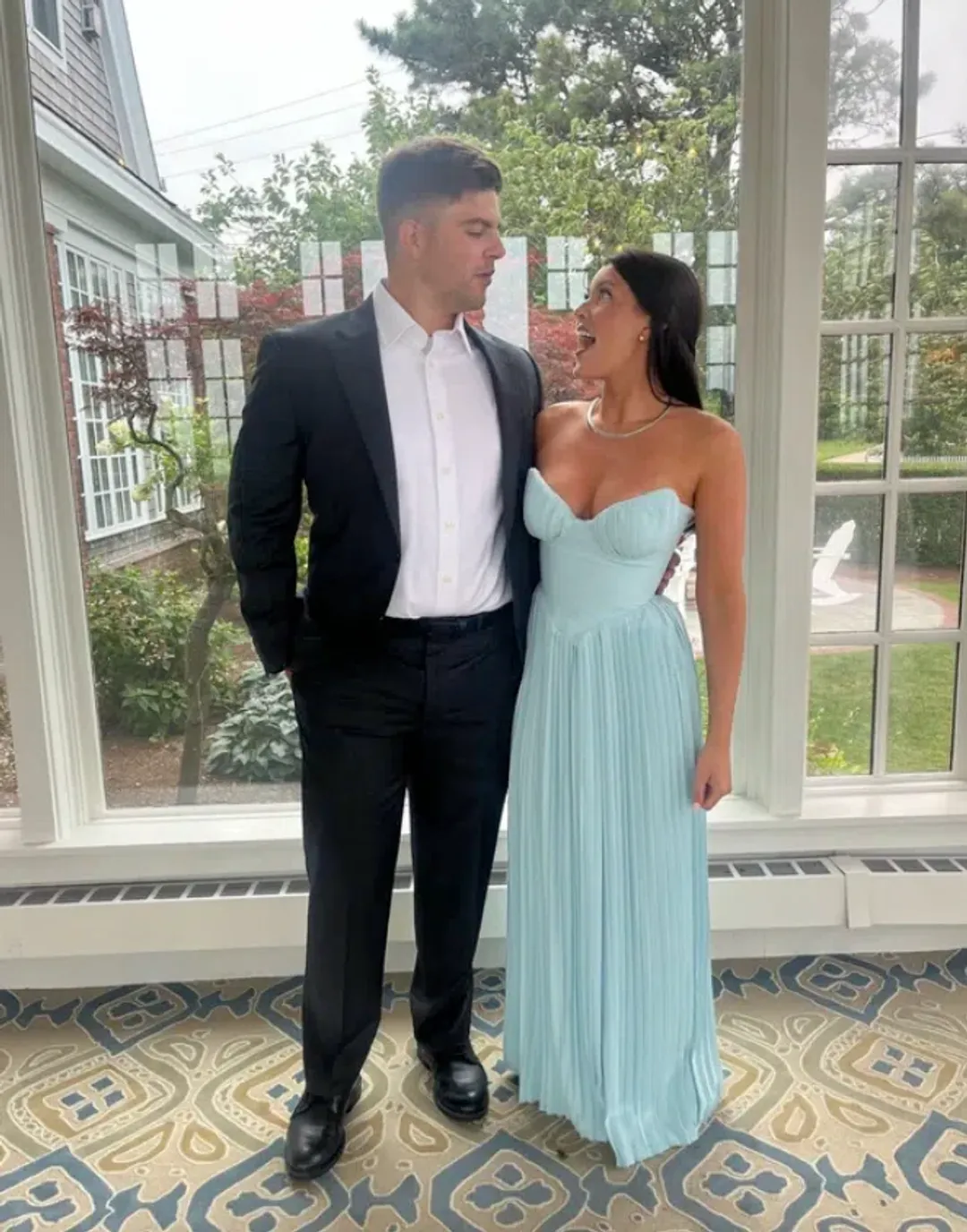 House of CB Marcella Pleated Maxi Dress Ocean Blue Size M / AU 10 for rent on The Volte - main image