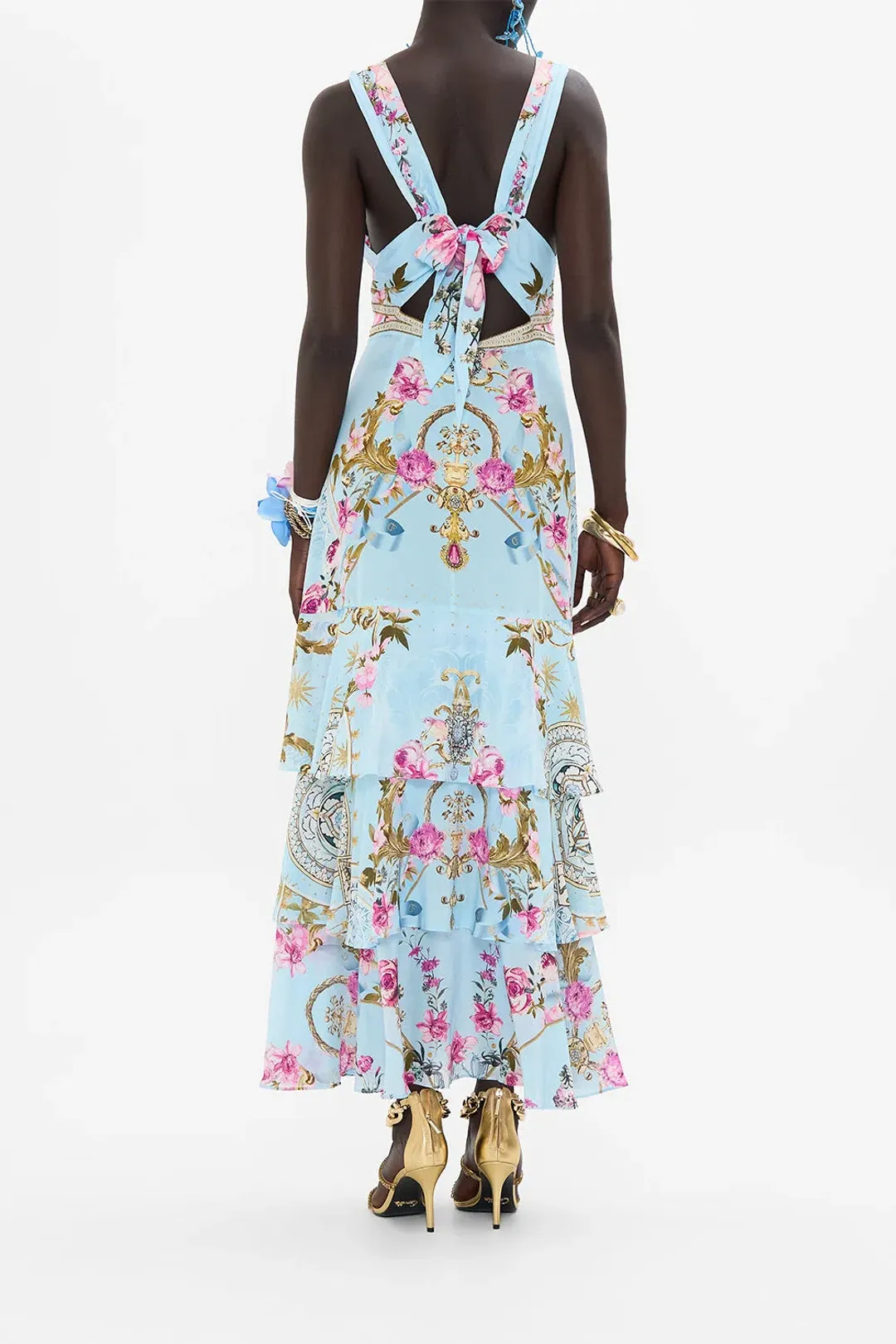 Camilla Down The Garden Path Tiered Ruffle Hem Dress Size 10 for rent on The Volte - main image