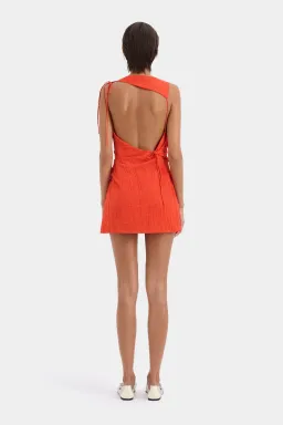Sir the Label Ligera Mini Dress in Tangerine Size 1 / AU 8 for rent on The Volte - image 2