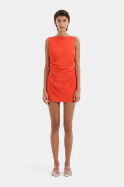 Sir the Label Ligera Mini Dress in Tangerine Size 1 / AU 8 for rent on The Volte - image 1