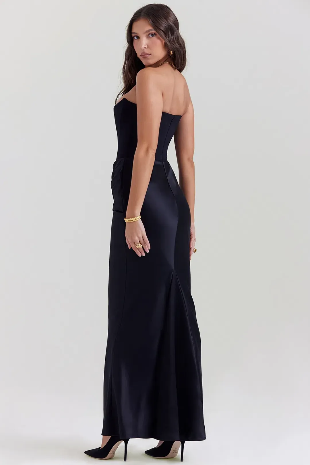 House Of CB Persephone Strapless Corset Dress Black Size M / AU 10 for rent on The Volte - main image