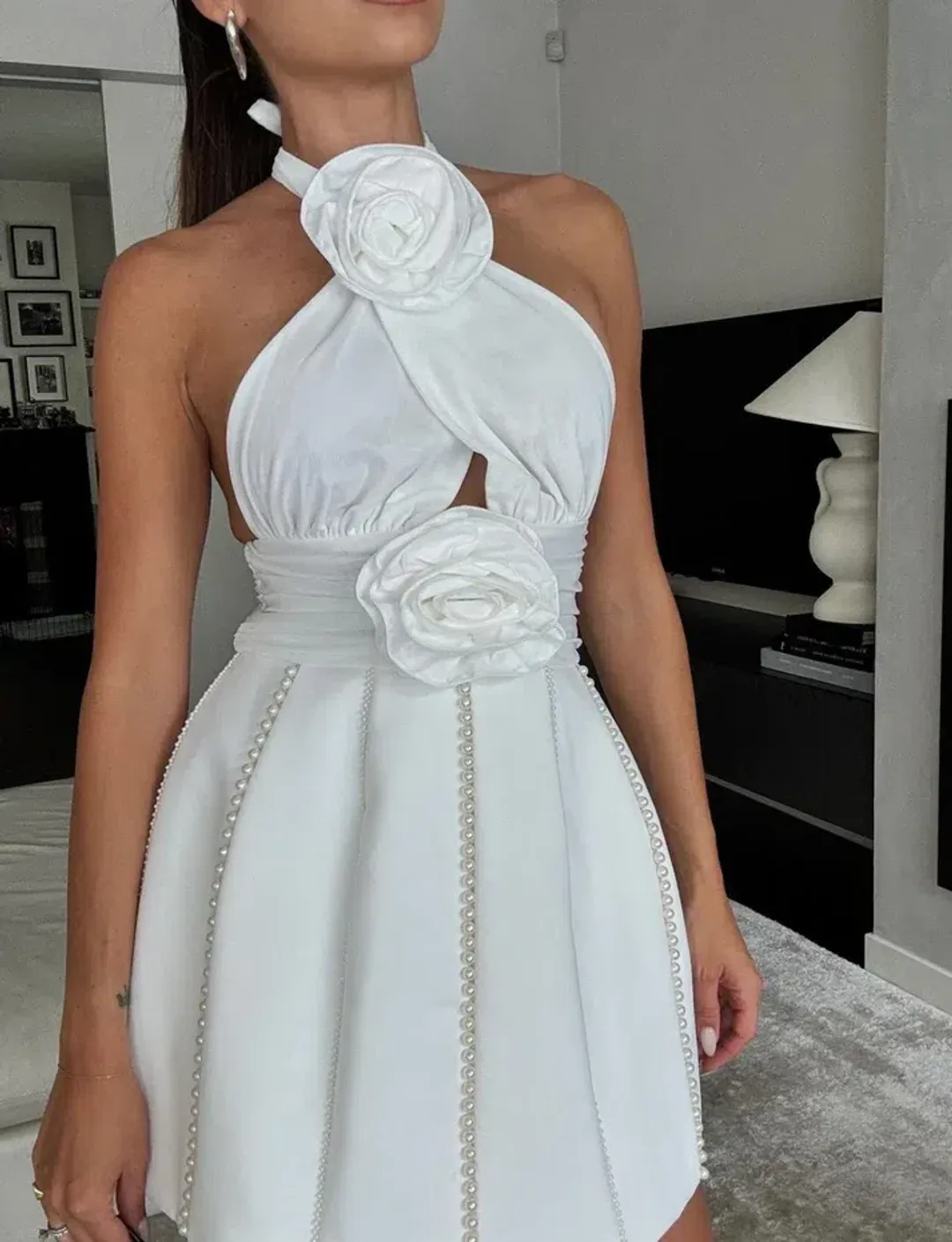 Eliya The Label Bethani Mini Dress White Size M / AU 10 for rent on The Volte - main image