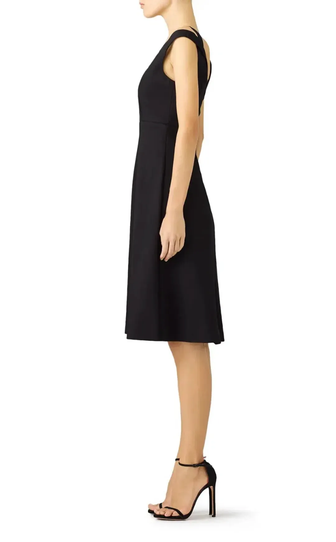Carven Keyhole Cutout Shoulder Strap Detail Cocktail Dress Black Size AU 10 for rent on The Volte - main image