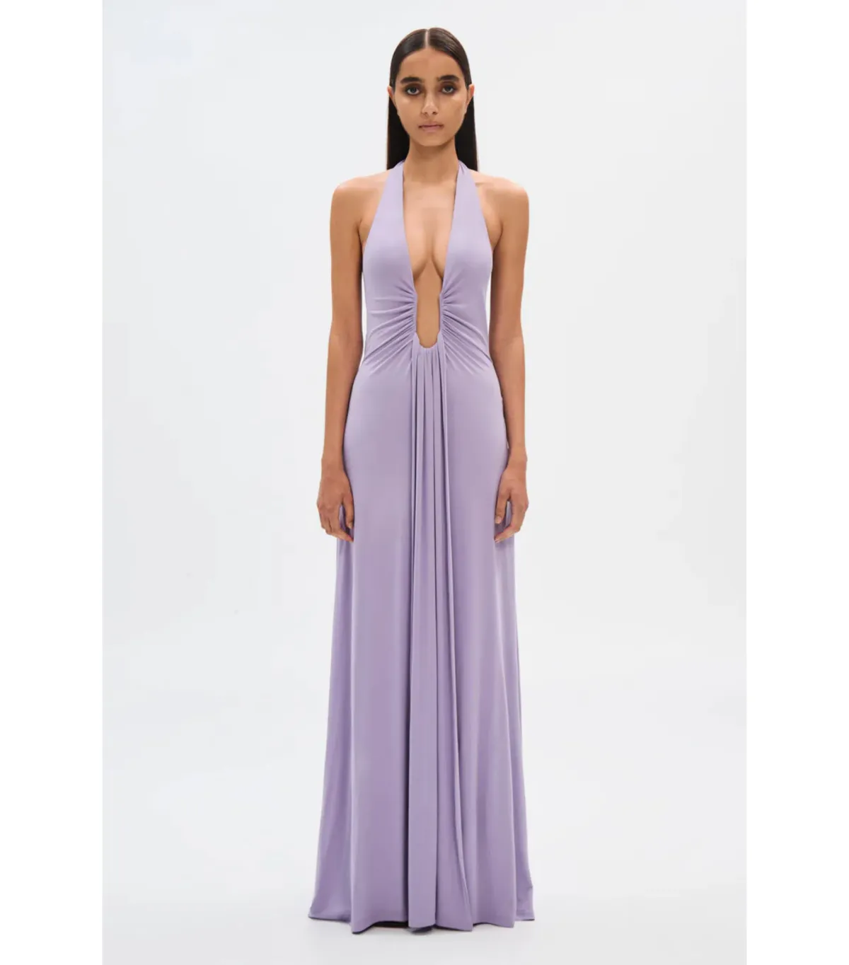 Misha Jennifer Cupro Maxi Dress in Lilac Size 6 for rent on The Volte - main image