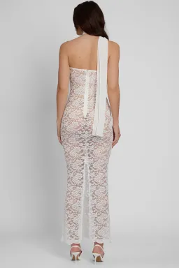 Leau Soleil Scalloped Lace Midi Dress White Size Xs/Au 6 for rent on The Volte - image 4