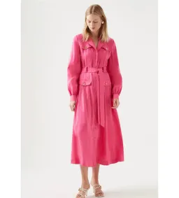 Aje Sophie Shirt Midi Dress Pink Size AU 6 for rent on The Volte - image 1