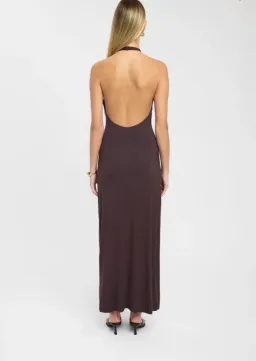 Kookai Paloma Maxi Dress in Dark Mahogany Brown Size AU 8 for rent on The Volte - image 3