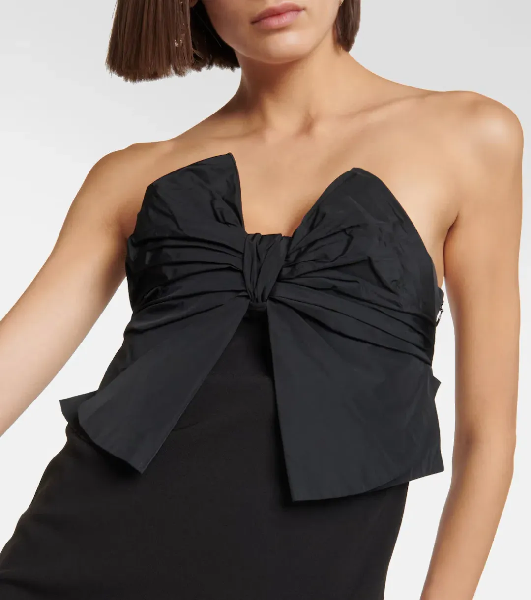 Red Valentino Strapless Bow Mini Dress Black Size 12 for rent on The Volte - main image