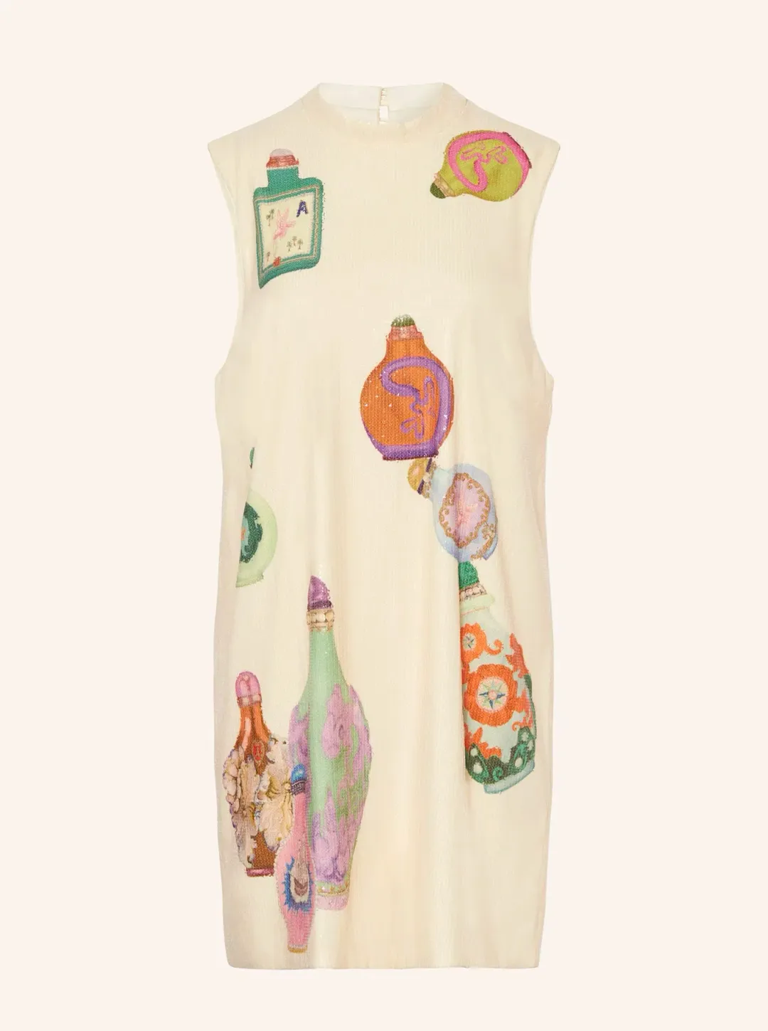 Alemais Chesca Mini Dress Cream Multi Size 8  for rent on The Volte - main image