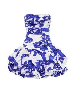 Aje Violette Bubble Hem Mini Dress in Boldly Blooming Cobalt Size AU 8 for rent on The Volte - image 5