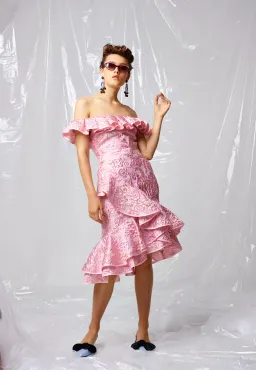 Nicola Finetti Fryda Dress Pink Size 6 for rent on The Volte - image 1