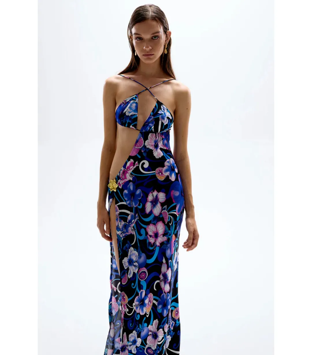 Cin Cin Swim Villa Cut-out Dress Hibiscus Purple Size AU 8 for rent on The Volte - main image