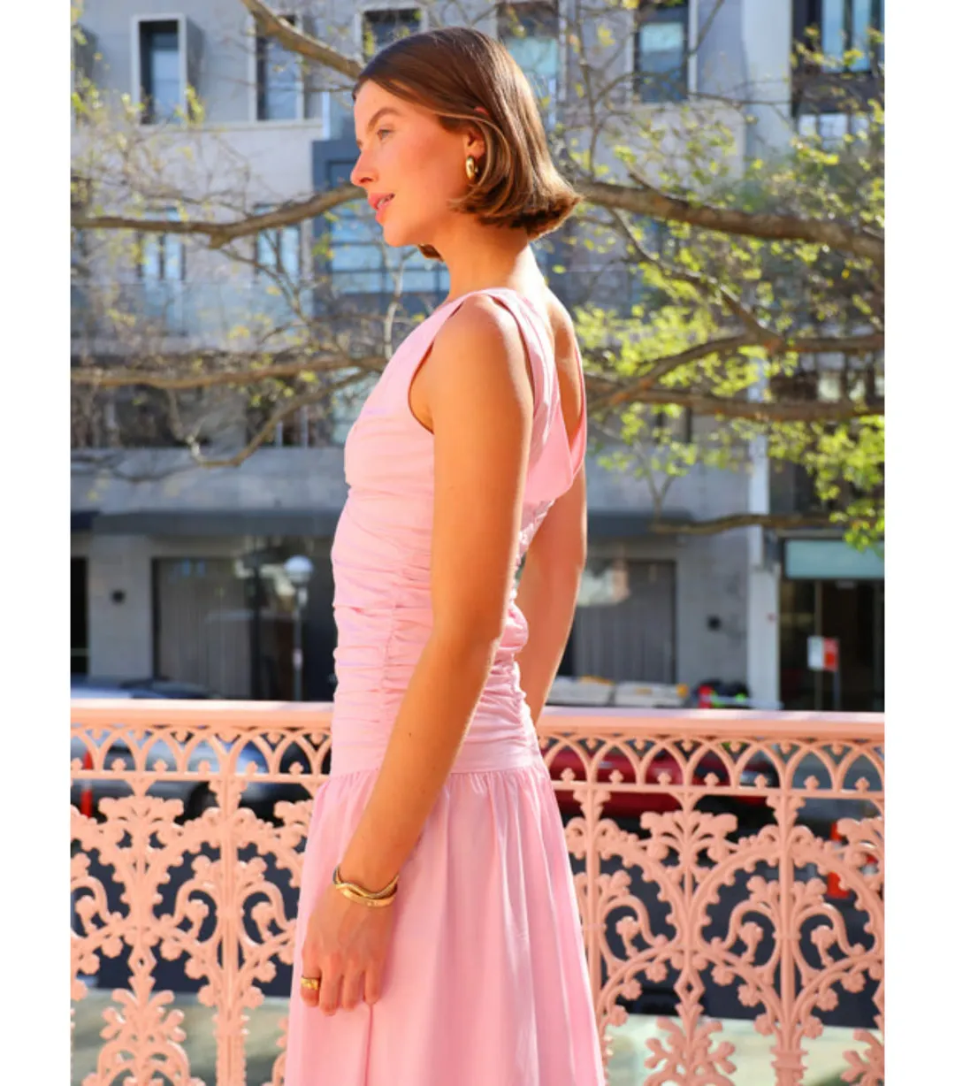 By Nicola Bowie Maxi Dress Marshmallow Size AU 16  for rent on The Volte - main image