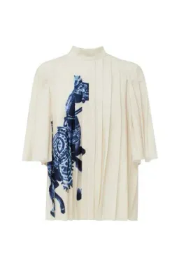 Alemais Rider Pleated Blouse Size AU 10 and Skirt Size AU 12 Set Print  for rent on The Volte - image 4
