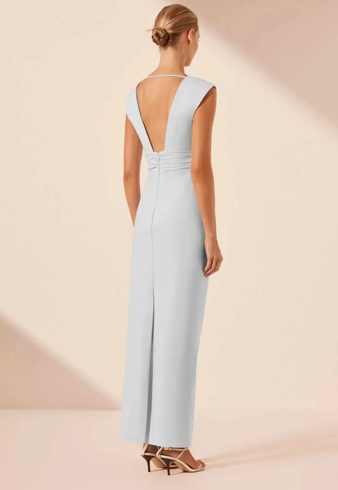 Shona Joy Lani Plunged Cut Out Maxi Dress in Sky Size 12 for rent on The Volte - main image