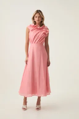 Aje Genesis Midi Dress in Washed Coral Size 14 for rent on The Volte - image 1