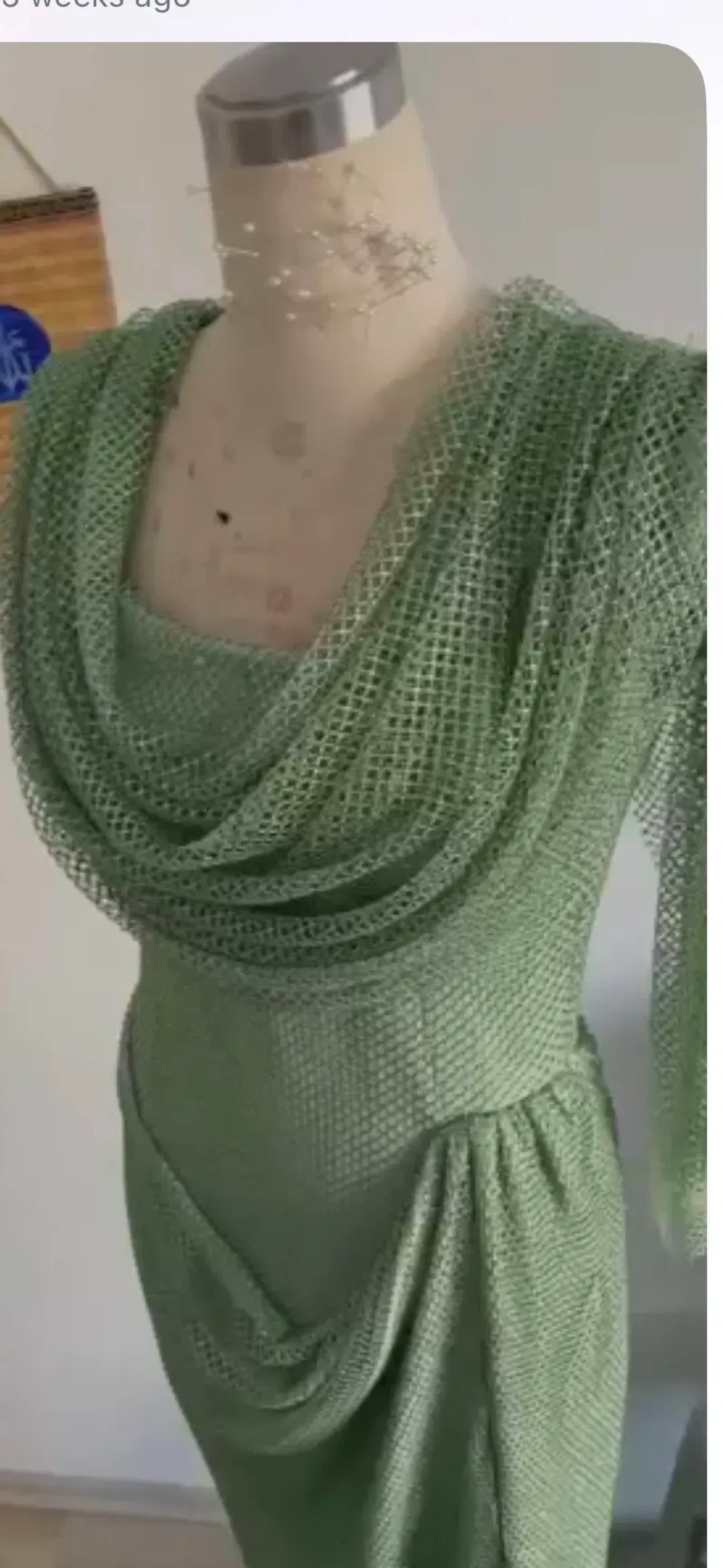 Atele Ankand Drape Neck Formal Dress Green Size 12 for rent on The Volte - main image
