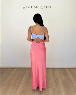 San Sloane Alona Midi Dress Pink and Blue Size 10 for rent on The Volte - image 4