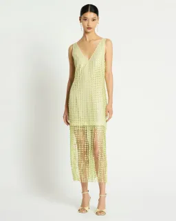 Sass & Bide Pinnacle Lace Midi Dress Lime Size 10 for rent on The Volte - image 1