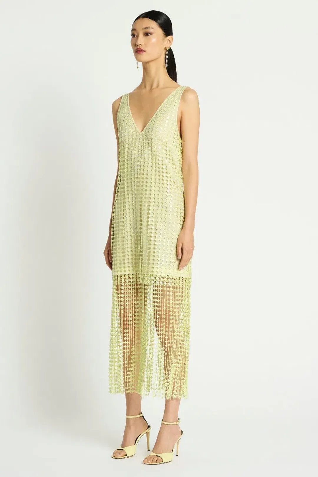 Sass & Bide Pinnacle Lace Midi Dress Lime Size 10 for rent on The Volte - main image