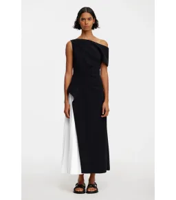 Acler Sudden Midi Dress Black with Cream Size AU 12 for rent on The Volte - image 1