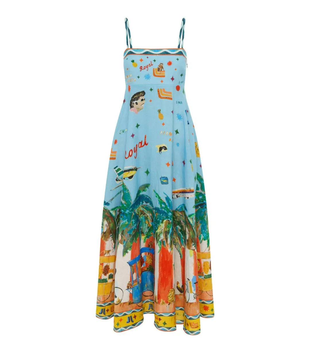 Alemais All Aboard Dress Blue Print Size AU 10 for rent on The Volte - main image