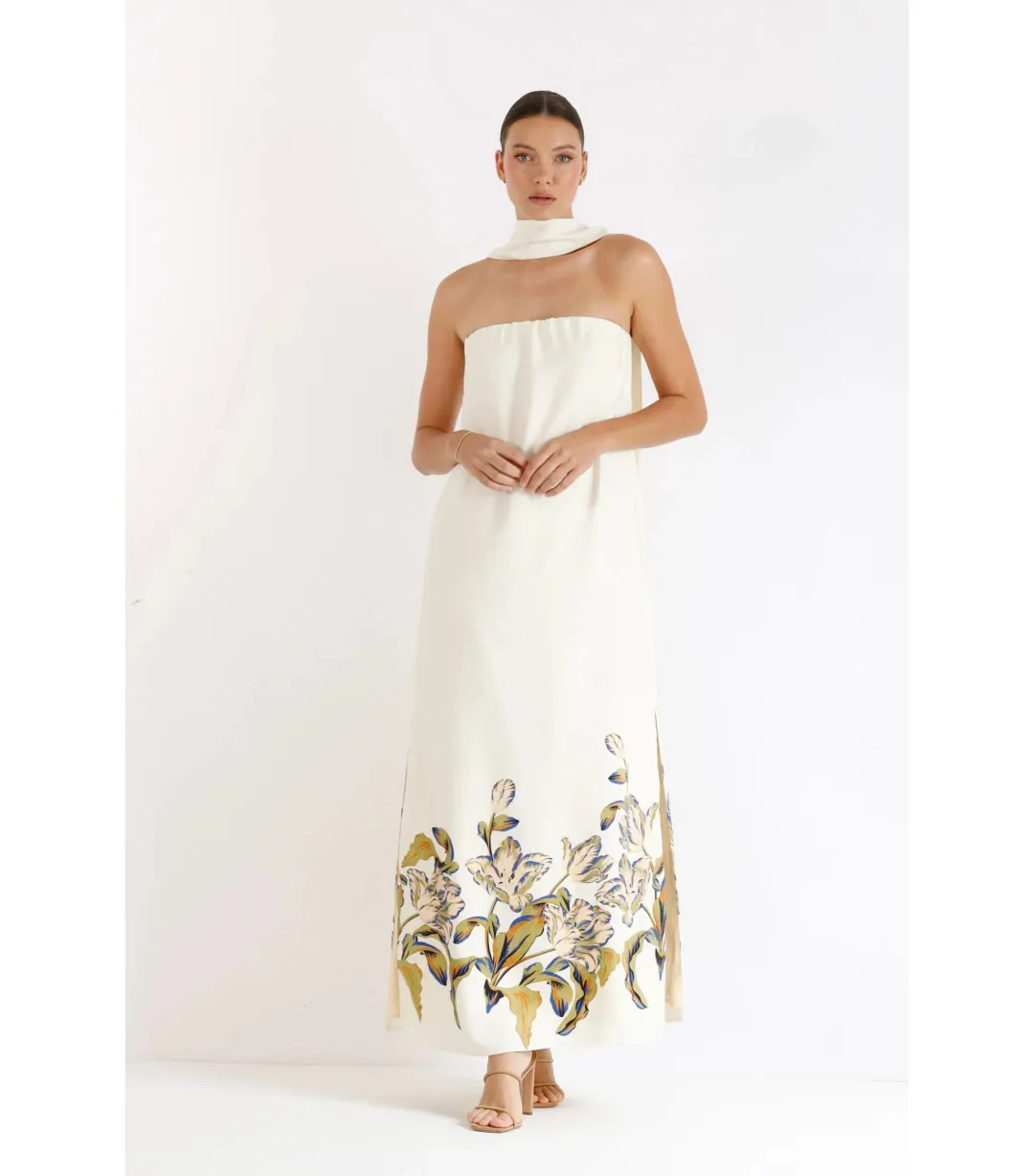 Pasduchas Celeste Column Midi Dress Multi Size Small / AU 8 for rent on The Volte - main image