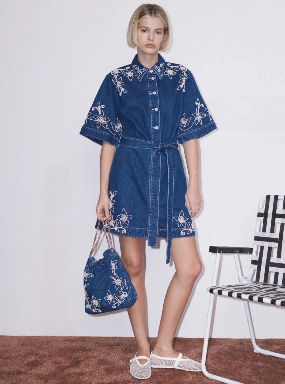 Alémais Carmen Mini Dress Blue Size AU 16 for rent on The Volte - main image