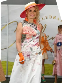 Sonlia Fashion Fascinator in Pink and Orange for rent on The Volte - image 1