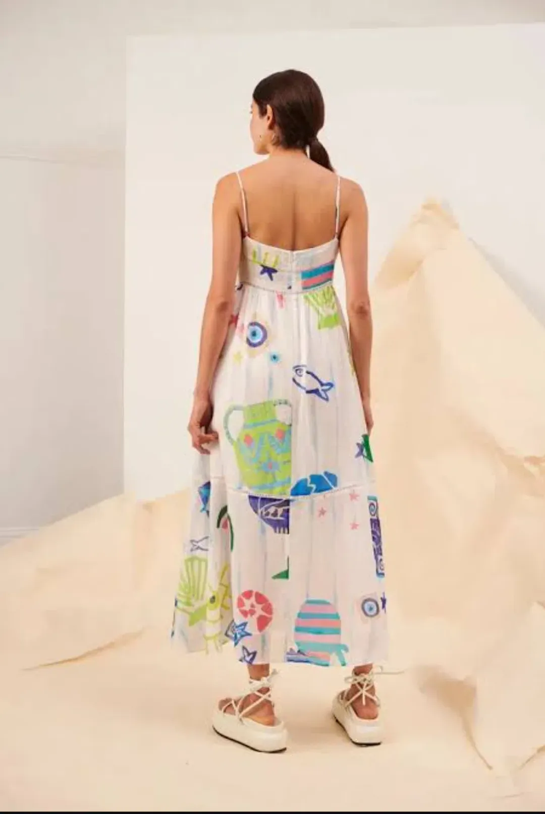Kate Ford Pella Ladder Bustier Midi Dress in Pallas Size 2 / AU 10 for rent on The Volte - main image