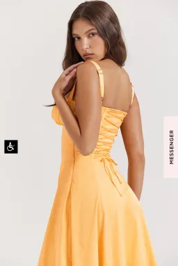 House of CB CARMEN TANGERINE BUSTIER SUNDRESS  Size L for rent on The Volte - image 2