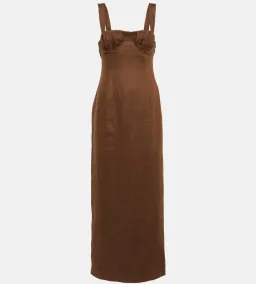 Sir the Label Bettina Linen Maxi Dress Brown Size 10/M for rent on The Volte - image 3