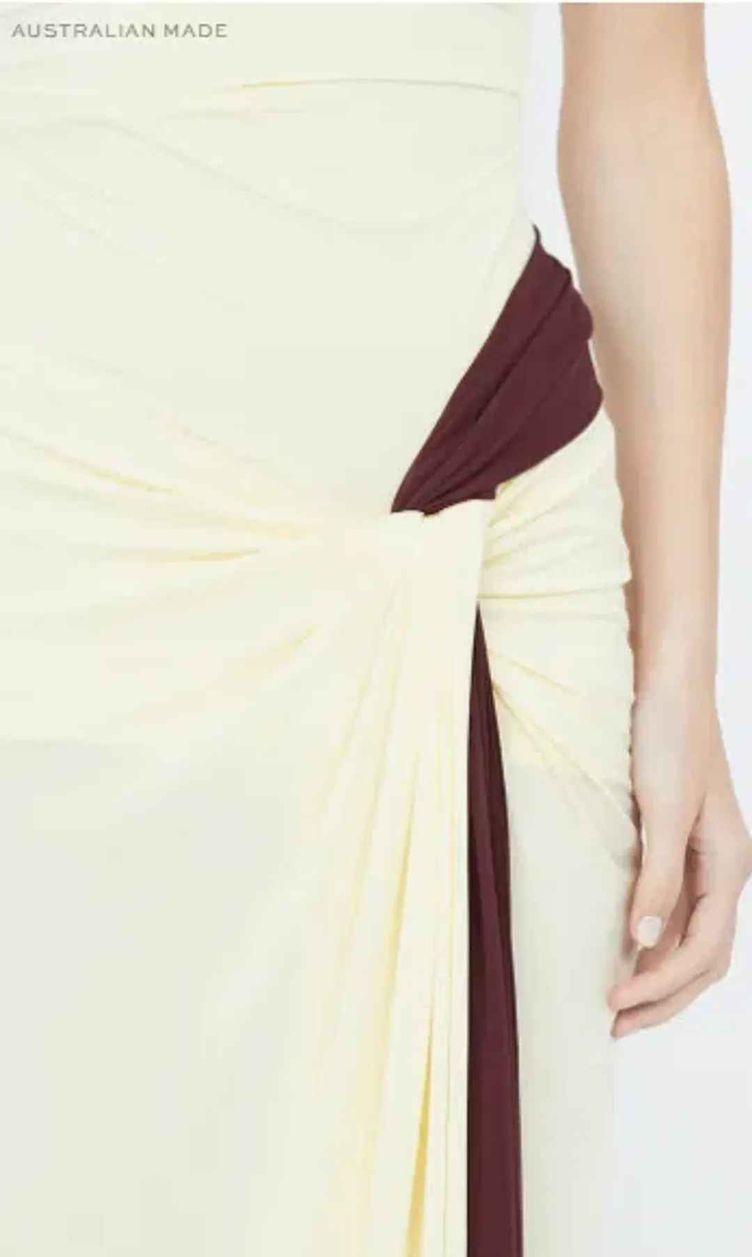 Bec and Bridge Greta Twist Maxi Dress in Butter AU 10 for rent on The Volte - main image
