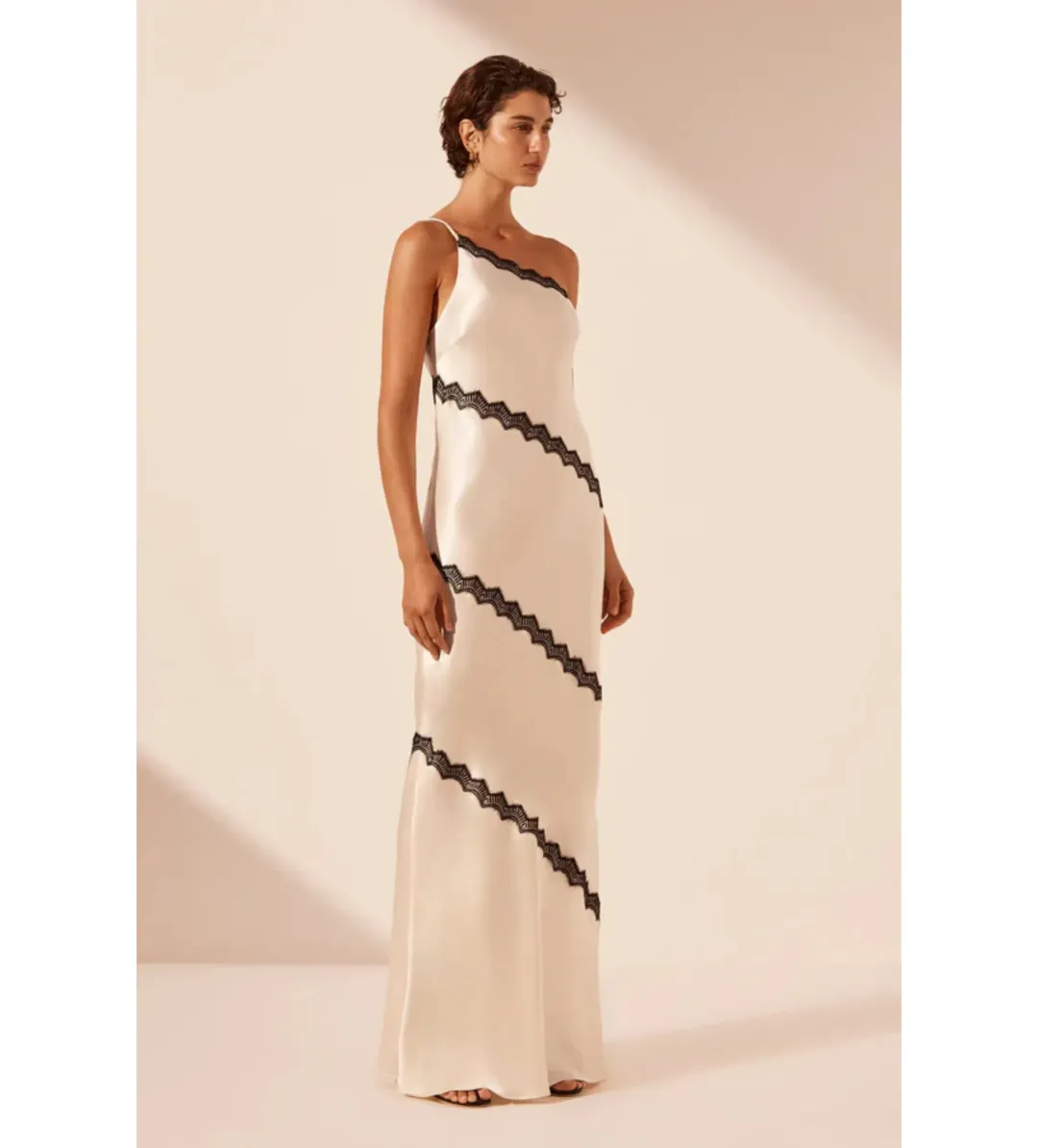 Shona Joy Camille Lace Asymmetrical Maxi Dress Size 8 for rent on The Volte - main image