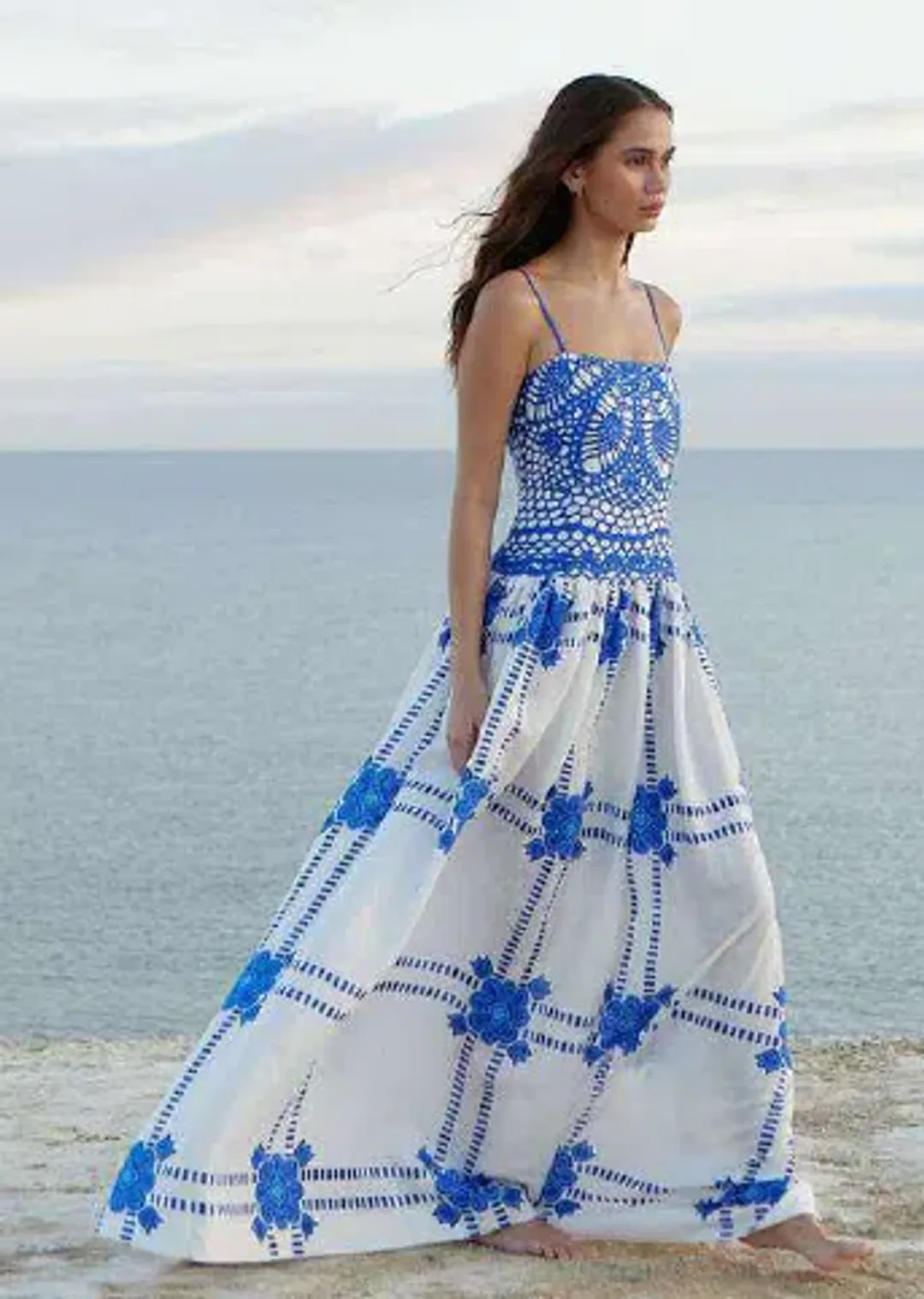 Aston Studio Cordelia Dress Mediterranean/Foam Size 10 for rent on The Volte - main image