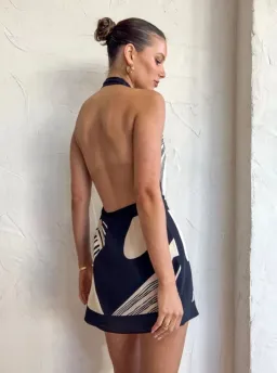 SIR The Label Realisme Wrap Halter Mini Dress in Size 2/AU 10 for rent on The Volte - image 4