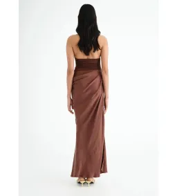 Benni Gina Maxi Dress in Chocolate Size AU 6 for rent on The Volte - image 3