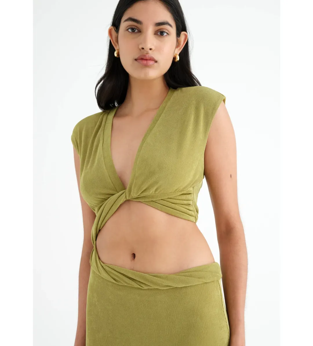 Benni Henri Twist Maxi Dress in Chartreuse Size AU 6 for rent on The Volte - main image