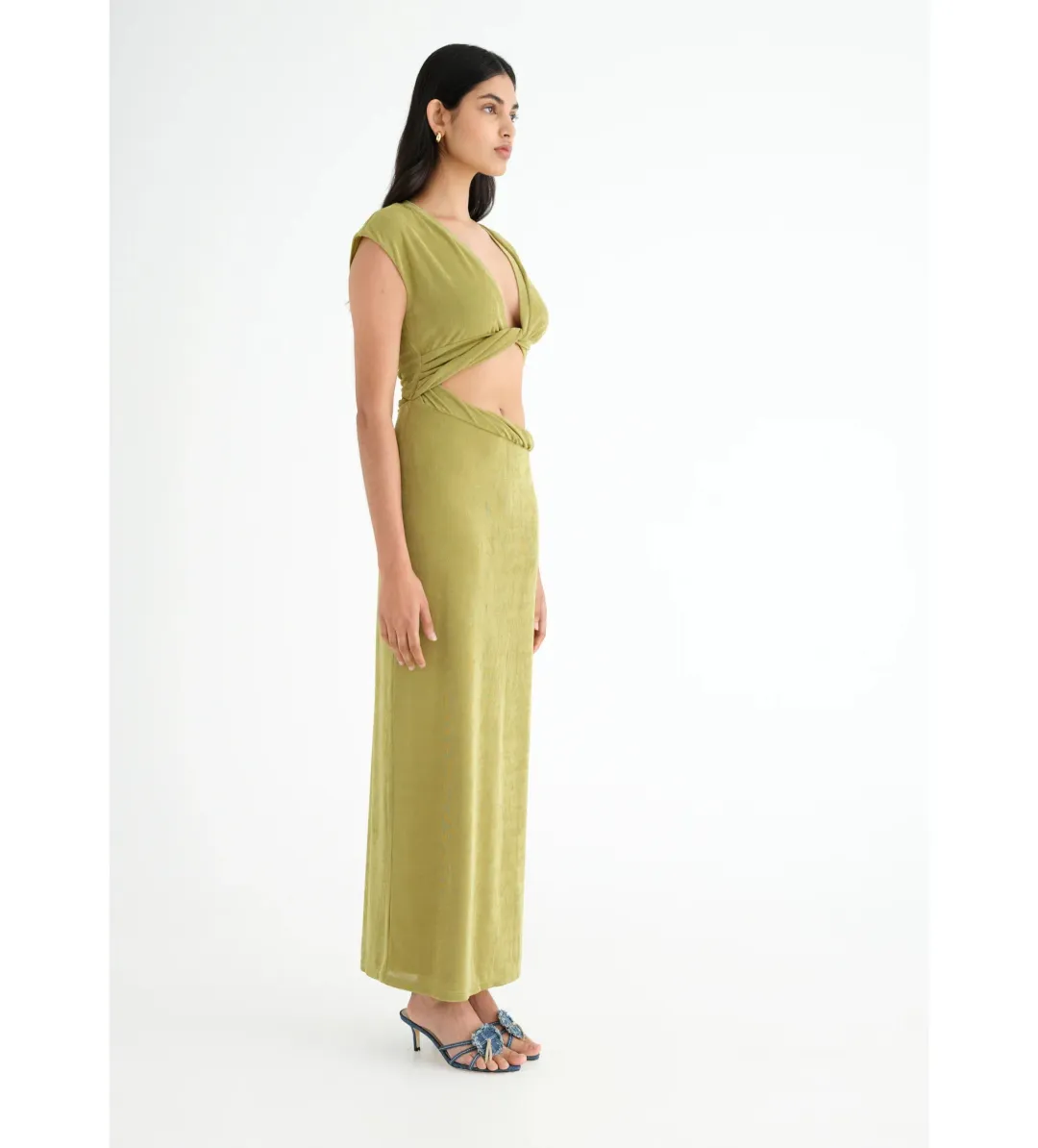 Benni Henri Twist Maxi Dress in Chartreuse Size AU 6 for rent on The Volte - main image