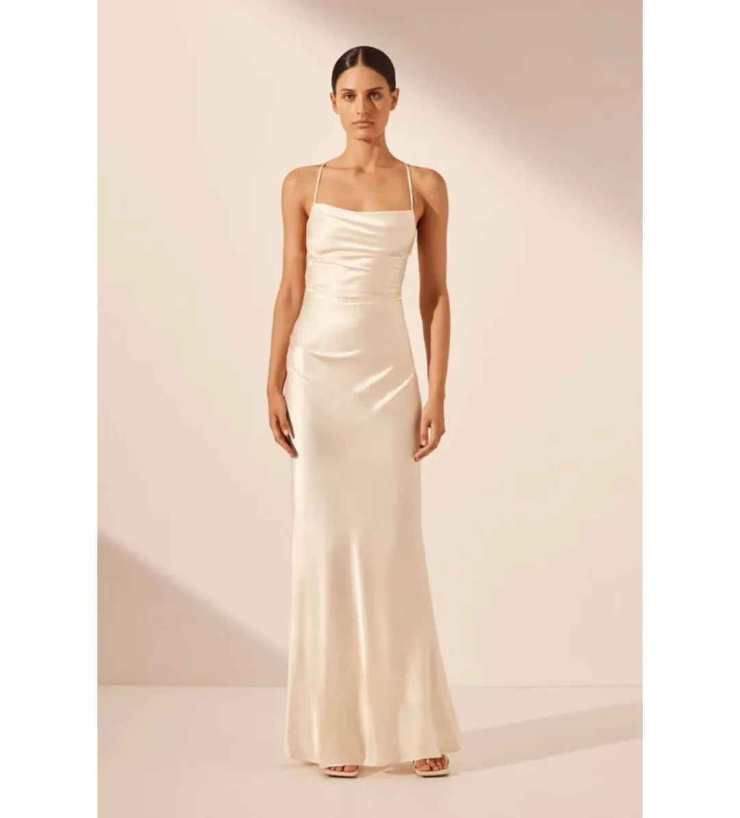 Shona Joy La Lune Lace Back Maxi Dress Cream Size XS / AU 6 for rent on The Volte - main image