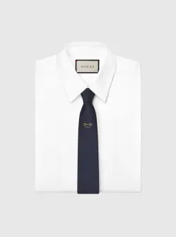 Gucci Silk Men's Tie Dark Blue  for rent on The Volte - image 1