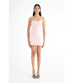 Benni Juliano Sequin Dress in Candy Floss Size AU 10   for rent on The Volte - image 1