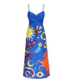 Alémais Guardian Silk Midi Dress Blue Size AU 14 for rent on The Volte - image 4