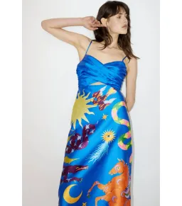 Alémais Guardian Silk Midi Dress Blue Size AU 14 for rent on The Volte - image 2