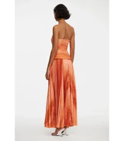 Acler Brayswick Midi Dress Melon Watercolor Size AU 8 for rent on The Volte - image 3