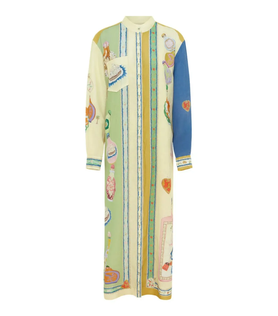 Alemais Elixir Shirt Dress Multi Size AU 12   for rent on The Volte - main image