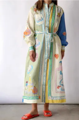 Alemais Elixir Shirt Dress Multi Size AU 12   for rent on The Volte - image 4