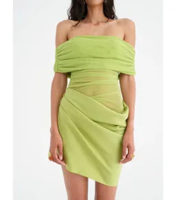 Benni Nico Off Shoulder Mini Dress Apple Size AU 8  for rent on The Volte - image 2