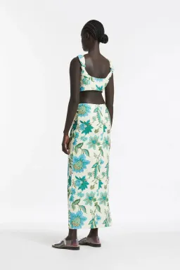 Sir The Label Alexandre Knot Bralette and Midi Skirt Set in Marguerite Print Size 3/ AU 12 for rent on The Volte - image 2