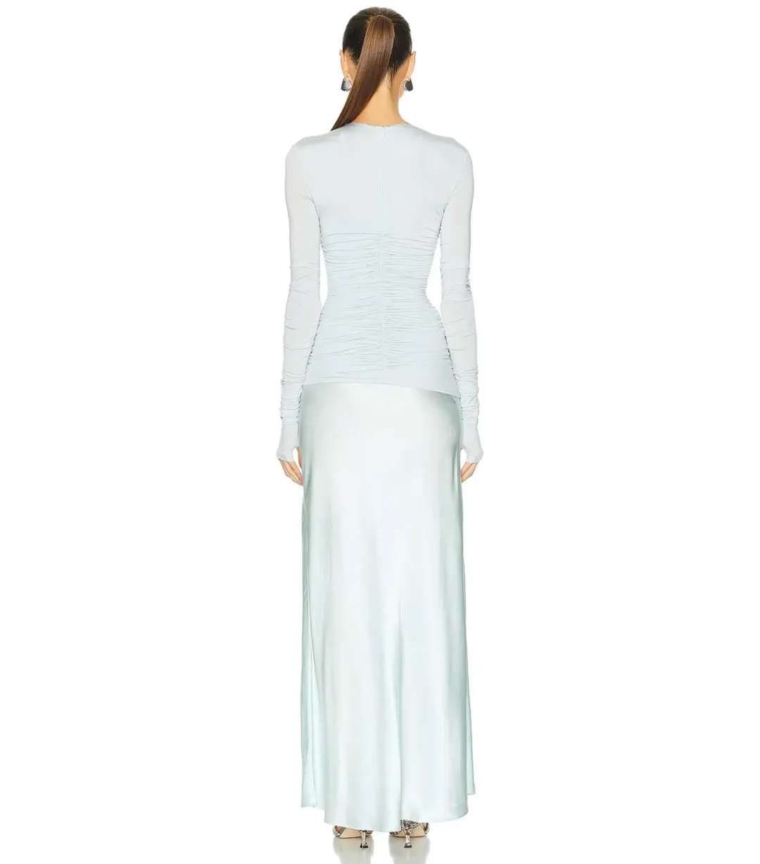 SIR The Label Alessia Draped Gown Ice Blue Size 0 / AU 6 for rent on The Volte - main image